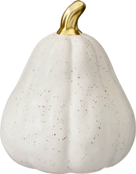 Dekorieren & Einrichten Decorate & Furnish Ceramic pumpkin with golden stem, white, large, 1 piece