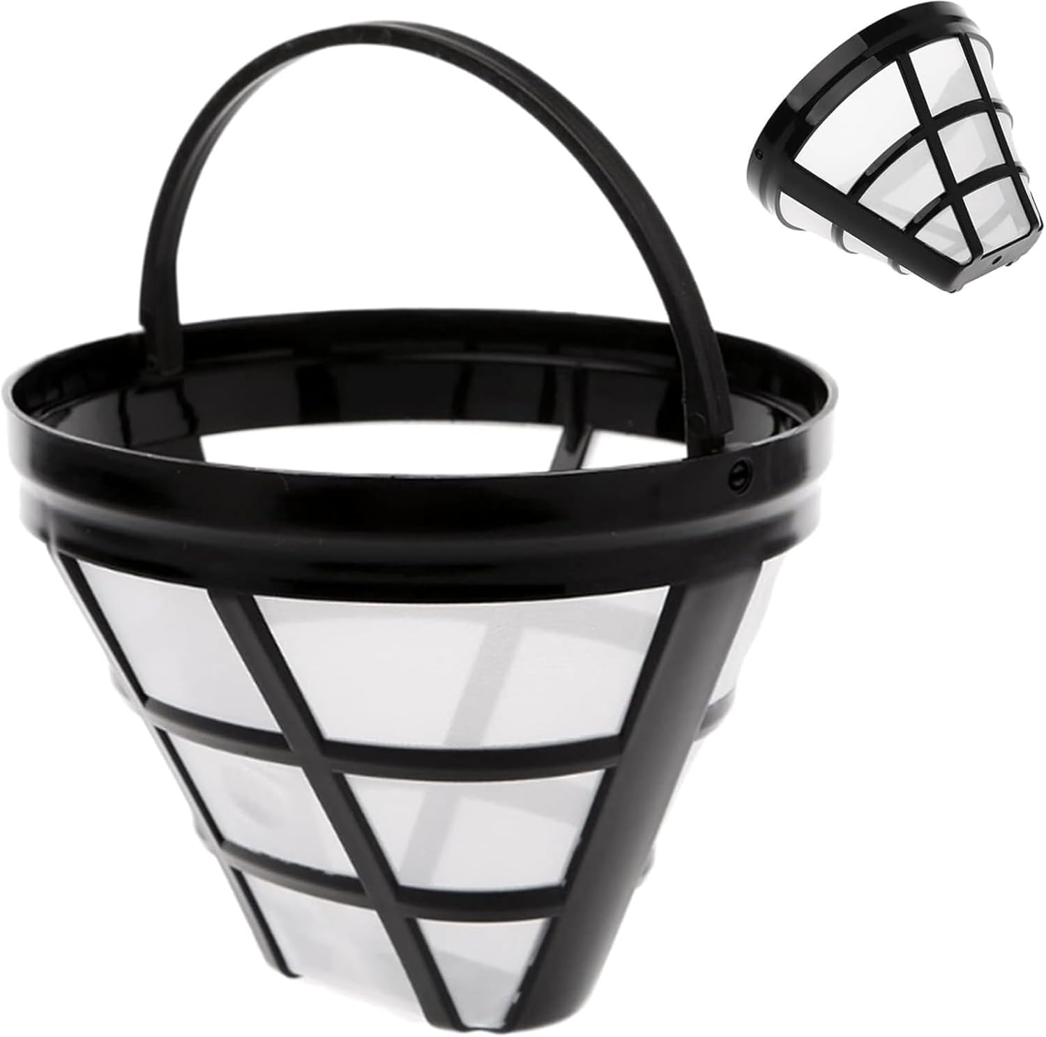XVYLFZNP 2 Coffee Filters Size 4, Reusable Filter for 8-12 Cups of Coffee, Stainless Steel Coffee Filter Basket, Dishwasher Safe, Washable Coffee Filters, Reusable Permanent Coffee Filters