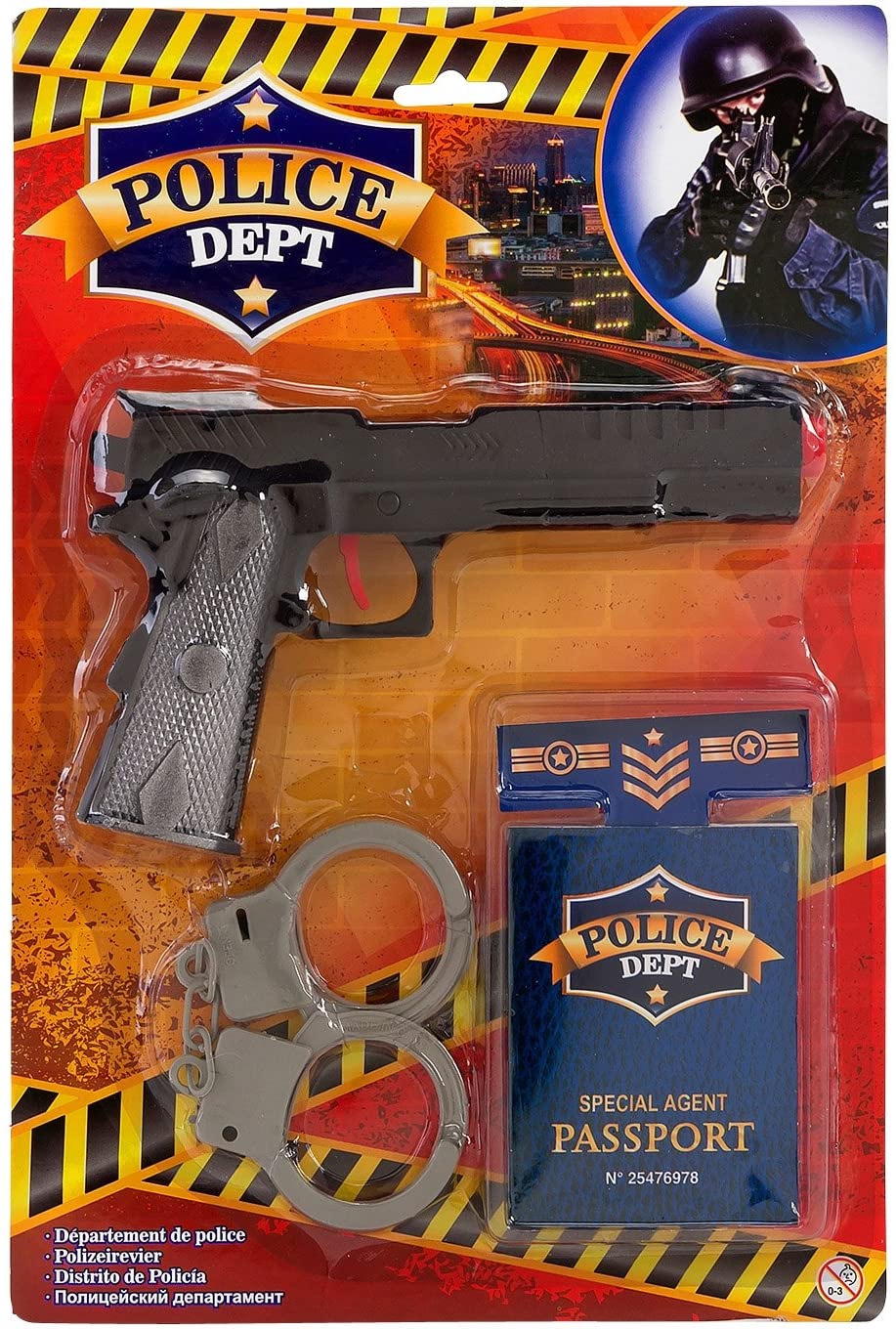 Globo Toys Globo37595" W Toy Play Set With Gun / Hand Cuffs/Passport