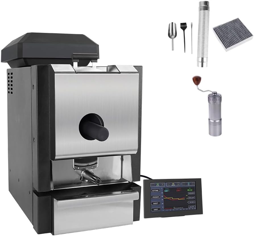 Second Generation Coffee Roaster - Electric Coffee Bean Roaster 1000W - Coffee Bean Roaster with Coffee Price Separator and Suction - Dual Control System