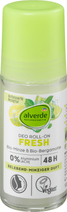 alverde NATURKOSMETIK DEO Roll-on Fresh Mint Bergamot, 50 ml