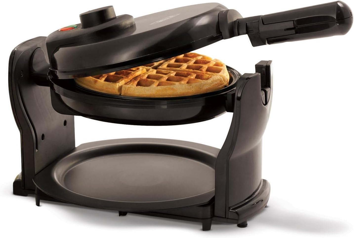 bella Classic Rotating Belgian Waffle Iron with Non-Stick Plates, Removable Drip Tray, Adjustable Browning Level and Cool Handles, Black