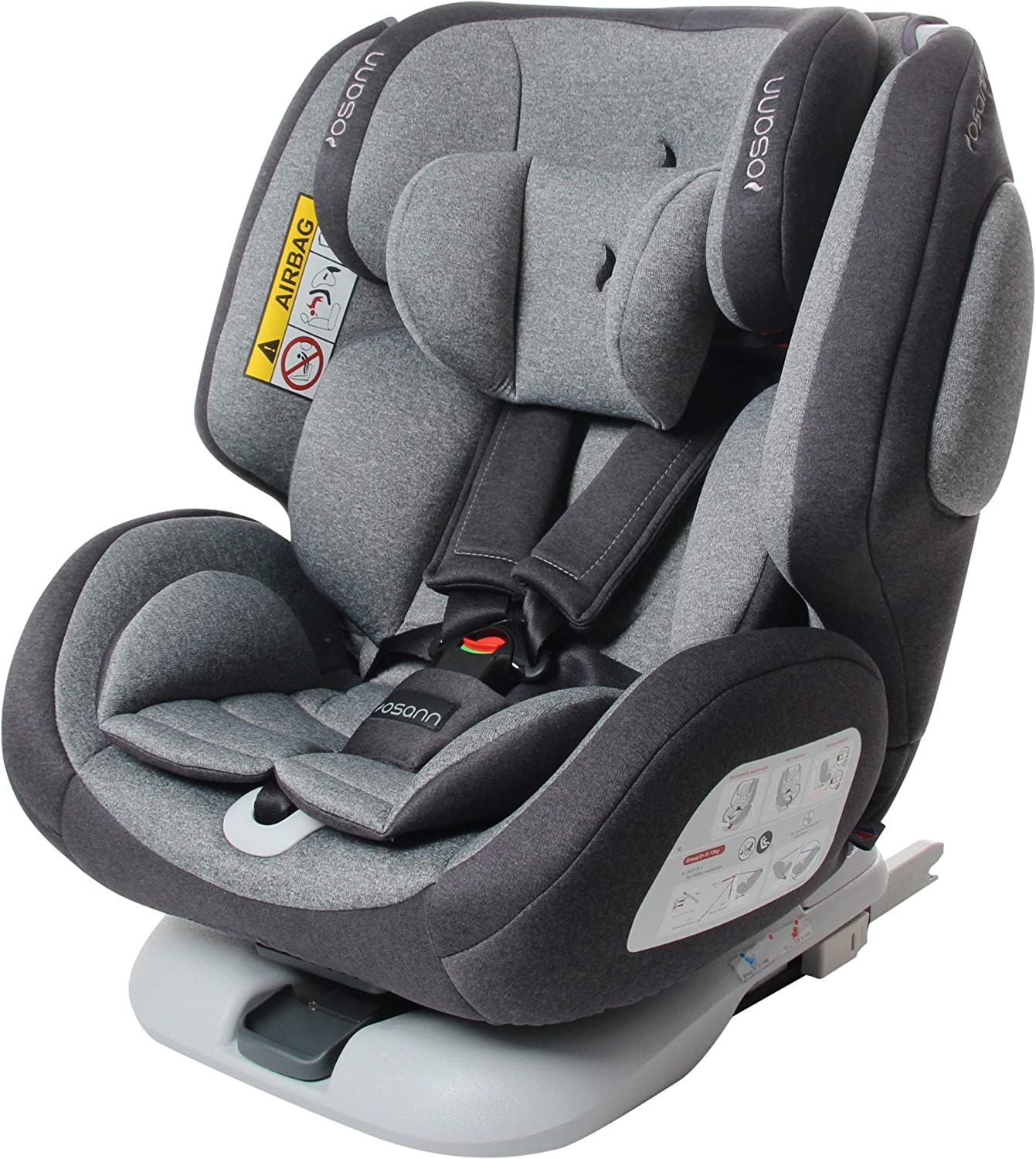 Osann One360 SL Child Seat Group 0+/1/2/3 (0 - 36 kg), Reboarder Child Seat with Isofix and Base - Universe Grey