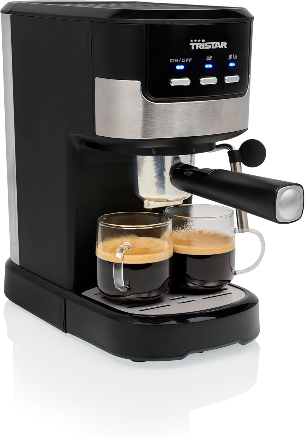 Tristar Store Tristar Espresso Machine, 2 Cups at the Same Time, Suitable for Nespresso Capsules and Ground Coffee, Cup Warmer, Dishwasher Safe, 20 Bar, 1100 W, CM-2278