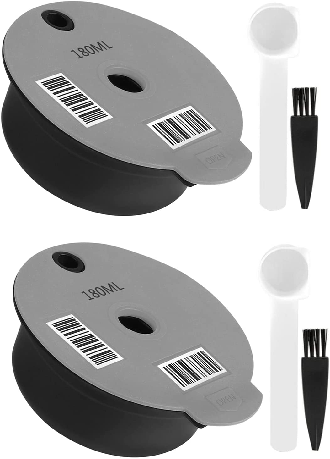 Scoutteemo Coffee Capsules for Tassimo Refillable Reusable Coffee Filter Coffee Pads for Bosch-s Tassimo Machines Refillable Capsules Refillable Pads 180 ml 60 ml