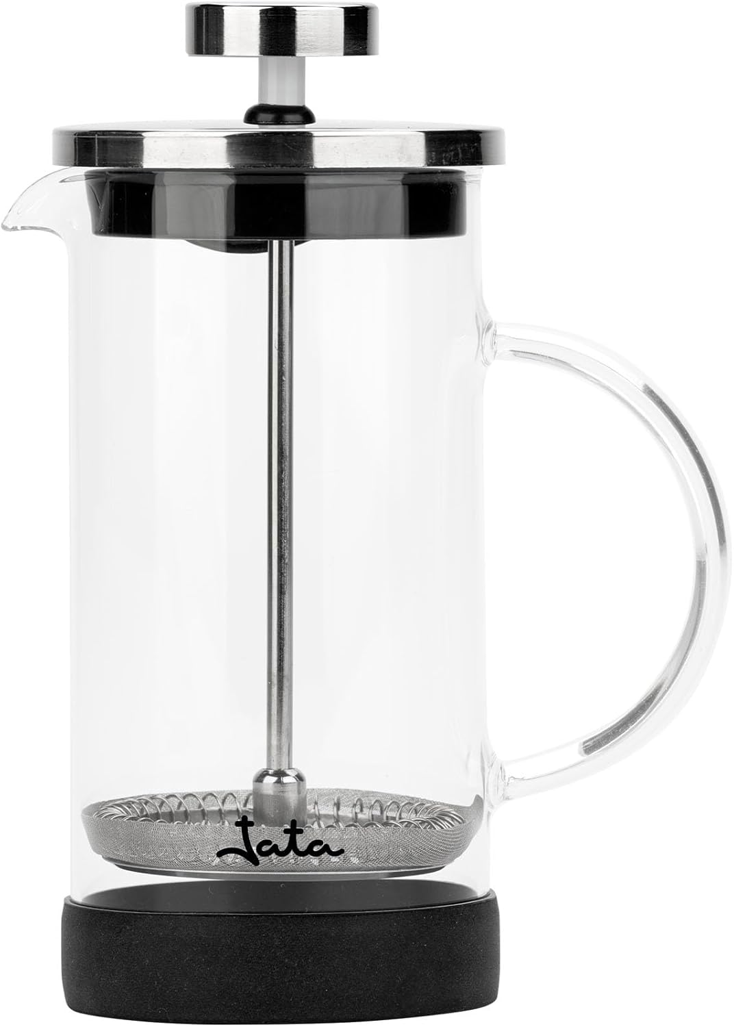Jata Hogar HCAF1135 French Coffee Maker, French Press, Coffee Maker, Teapot and Frother, 350 ml, Borosilicate Glass, Heat Resistant, Stainless Steel Filter, Coffee, Infusions, Foams