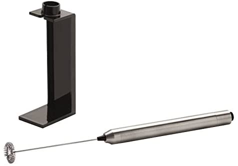 Weis Milk Frother with Stand, Stainless Steel, Silver, 4 x 4 x 25 cm