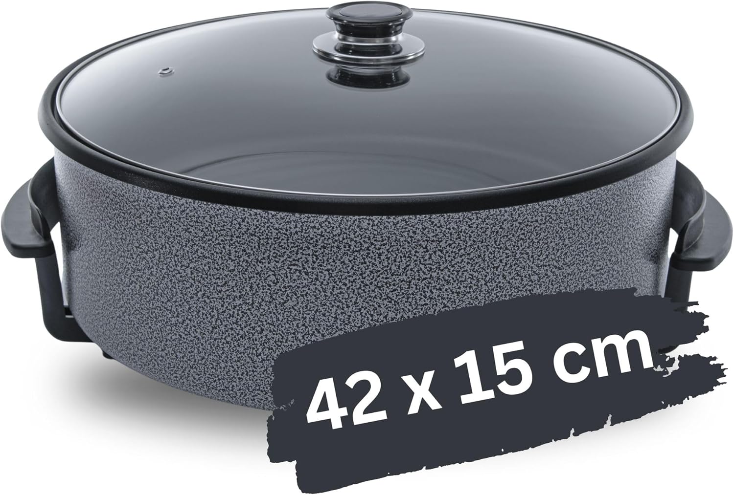TruWare Just Camp Party Pan - Electric Multi Pan with Non-Stick Coating and Thermostat | 7 Different Sizes - Ideal for Cooking, Roasting, Steaming, Defrosting and Keeping Warm (42 x 15 cm)