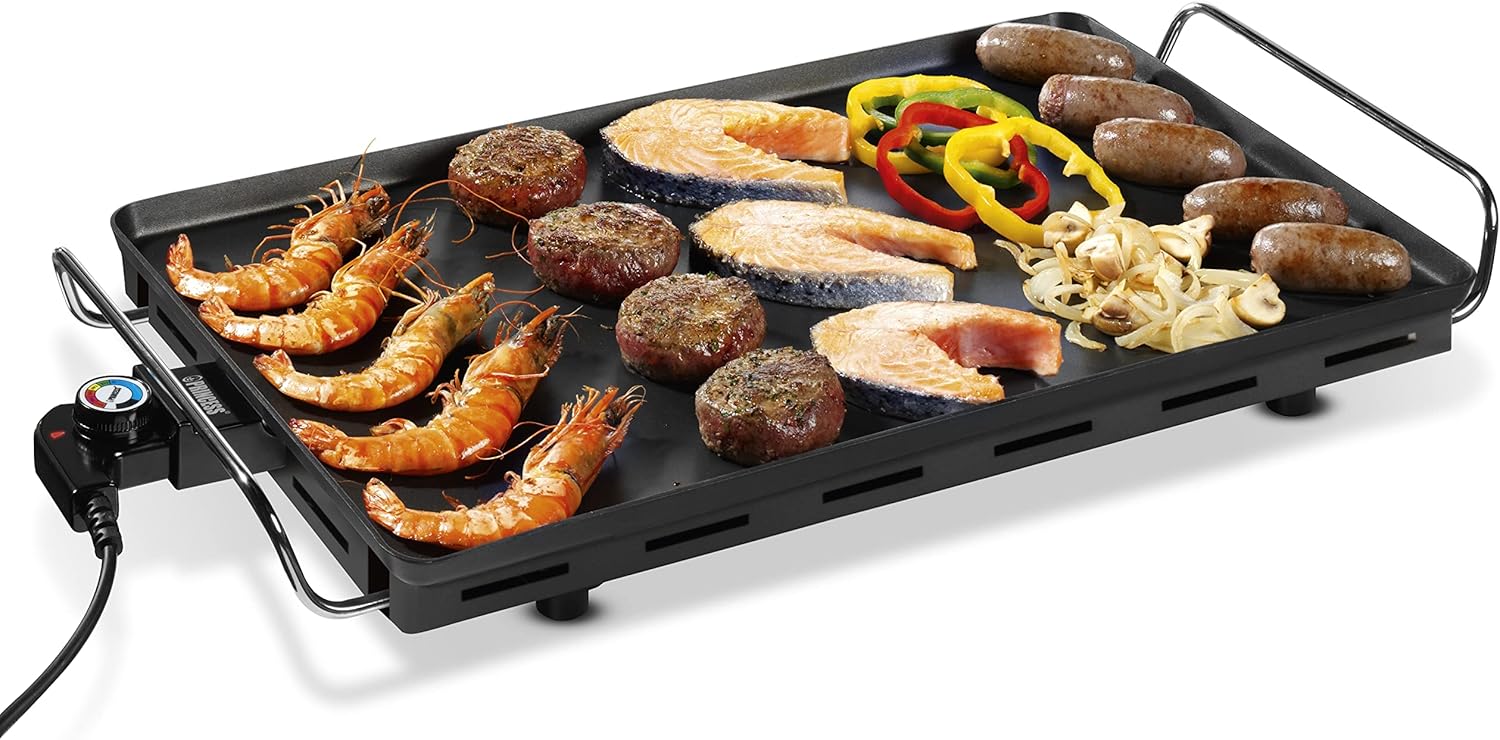 Princess Table Chef XXL 4 mm Thick Teppanyaki Grill Plate, 60 x 36 cm, 4-6 People 2500 Watt, 102325, Black, 01.102325.01.005