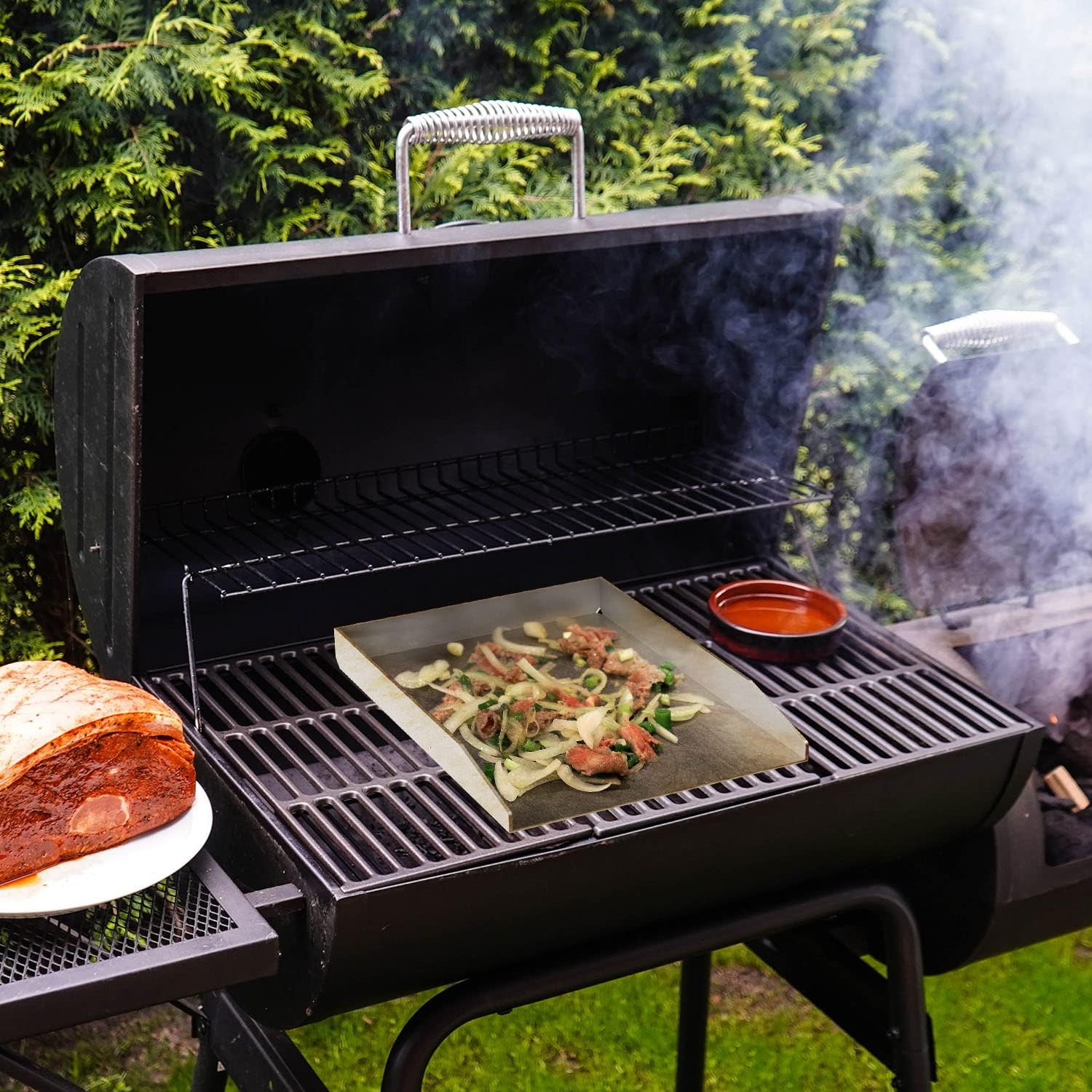GriHero 45 x 30 cm Stainless Steel Grill Plate, BBQ Plancha Grill Tray for Napoleon Rogue (Also with Rear Burner), Weber Charcoal and Most Grills