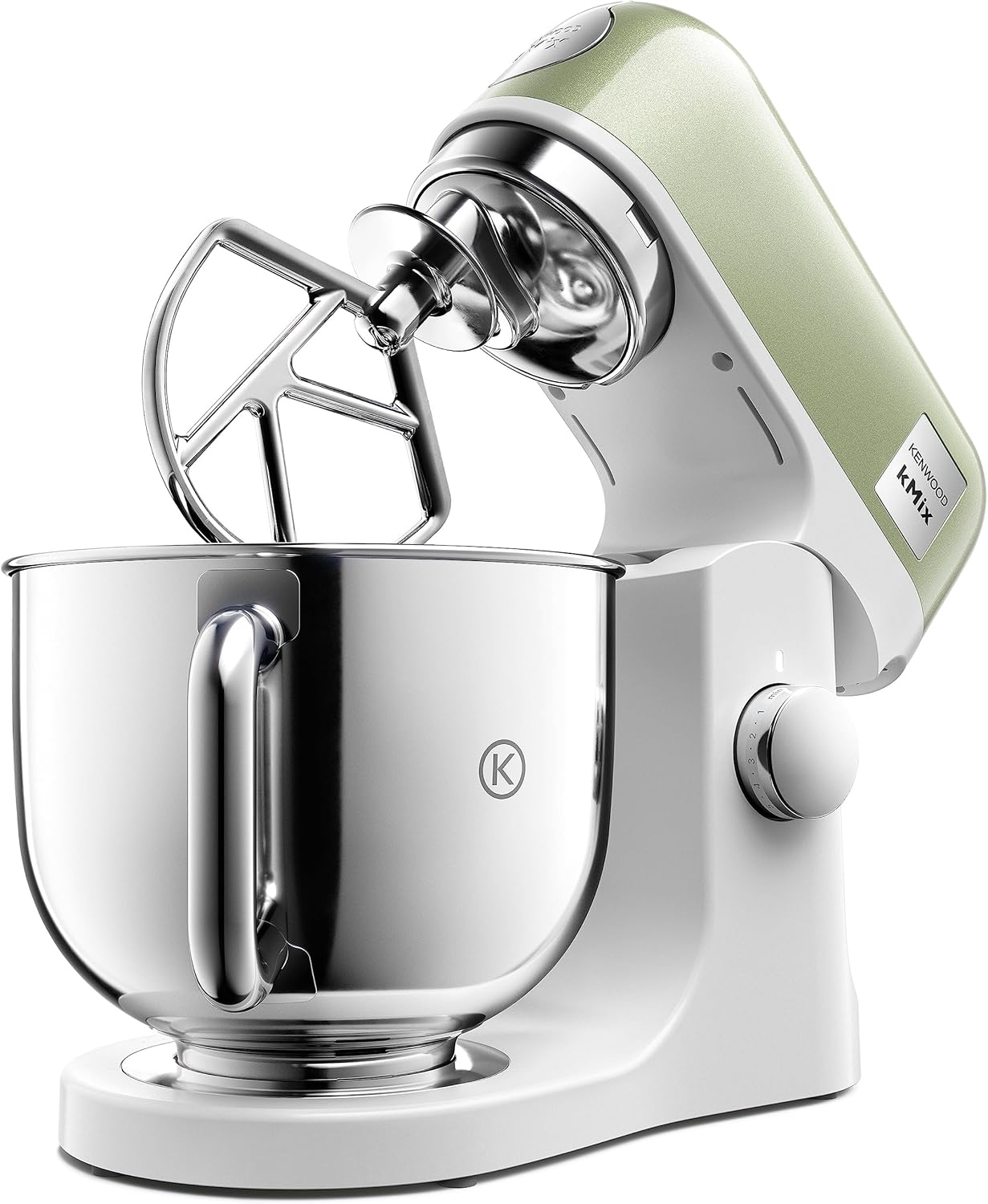 Kenwood kMix KMX760GR Food Processor, 5 L Stainless Steel Bowl, Safe-Use Safety System, Metal Housing, 1000 Watts, incl. 3-Piece Patisserie Set and Splash Guard, Green Metallic
