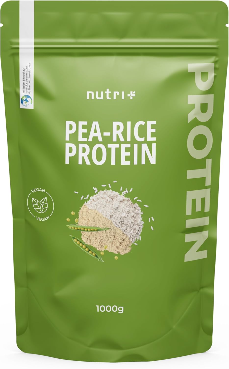 Nutri + Store Nutri + Pea Protein + Rice Protein Neutral 1 kg - Vegan Protein Powder without Soy, Sugar, Lactose and Sweetener, Sucralose - Natural Protein 1000 g