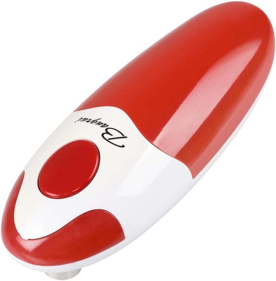 Electric Can Opener, Restaurant Can Opener, Kitchen Can Opener, Creates Regular And Smooth Edges, BangRui Automatic Can Opener With One-Touch Switch, Chef\'s Best Choice(Red)