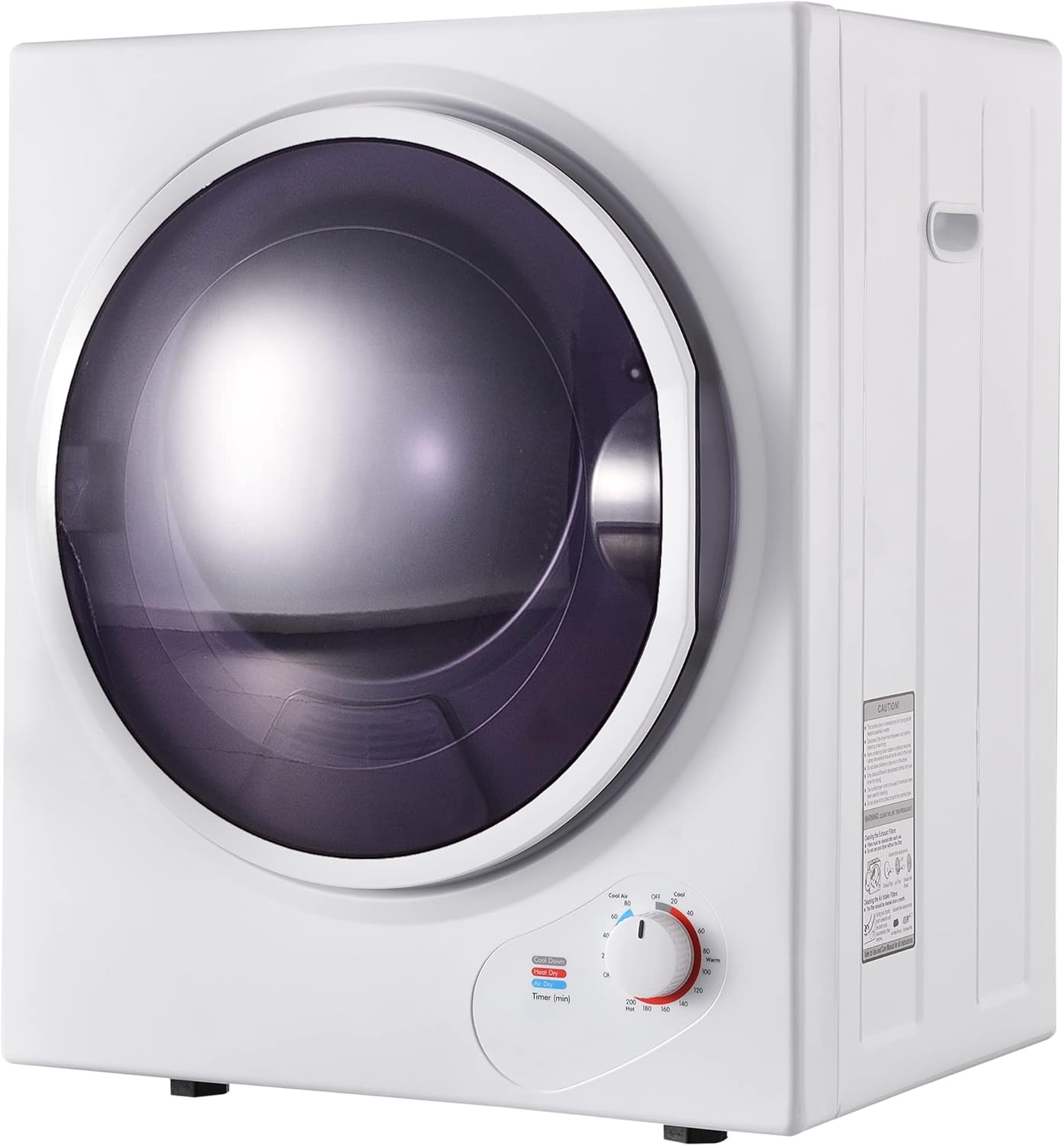 Merax Small Tumble Dryer with Overheating Protection, Wall-Mountable Exhaust Dryer with Double Filter and Timer, 2.5 kg, 850 W, White