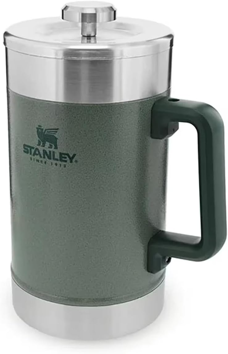 STANLEY 1913 Classic Legendary French Press 1.4L - BPA-Free - Double-Walled Vacuum Insulation - Integrated Steel Filter - Dishwasher Safe - Perfect for Camping, Outdoor & Home - Stainless Steel