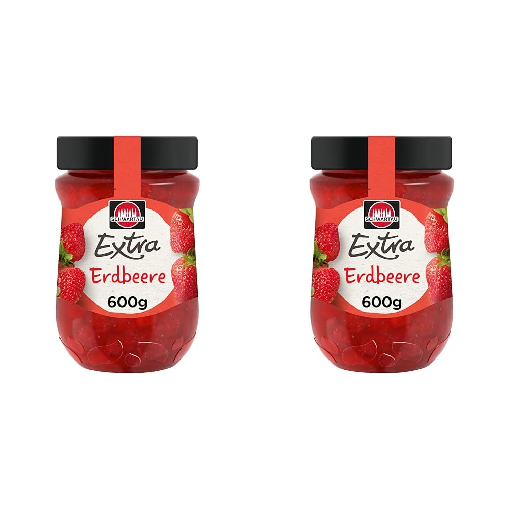 Schwartau Extra Strawberry Jam 600g (Pack of 2)