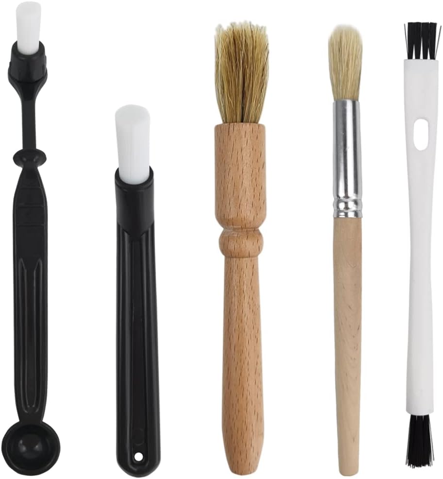 DOULEIN Coffee Cleaning Brush, Pack of 5 Coffee Brushes Espresso Machines Cleaning Brush Coffee Grinder Cleaning Brush Coffee Tool for Barista Home Kitchen