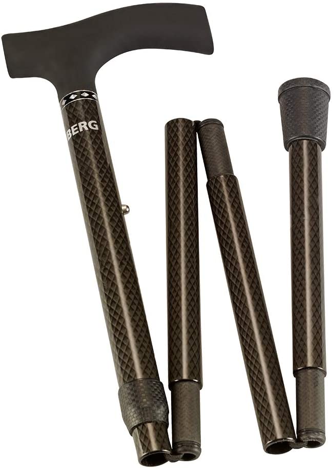 Ossenberg Folding Walking Stick With Soft Touch Fritz Handle Osse Mountain Carbon Pol