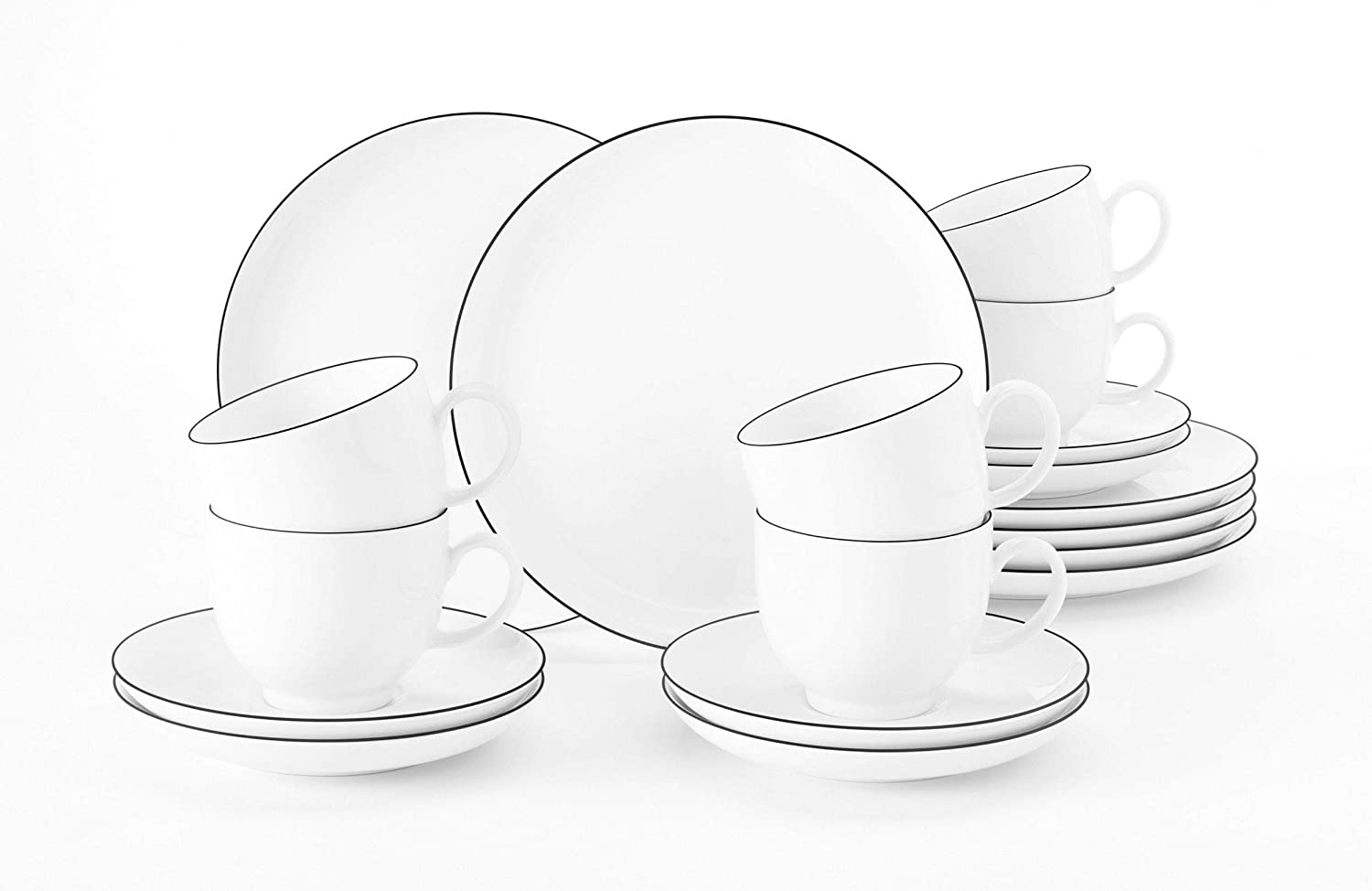 Seltmann Weiden Lido Black Line 001.737147 Coffee Service 18 Pieces