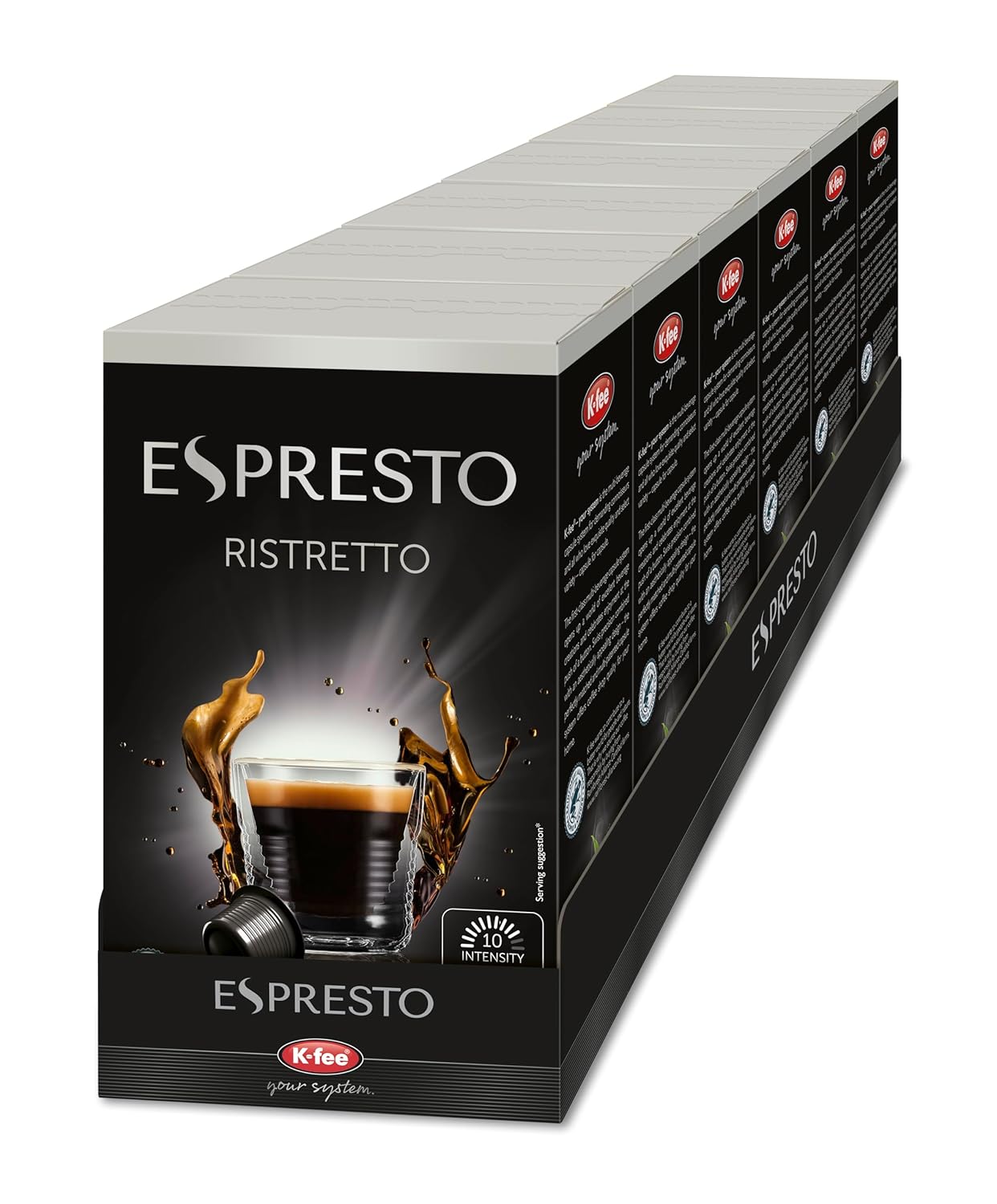 ESPRESTO Coffee Capsules | Ristretto | Compatible with K-fee & Aldi * Expressi* | Intensity 10/12 | RFA Certified | 96 capsules