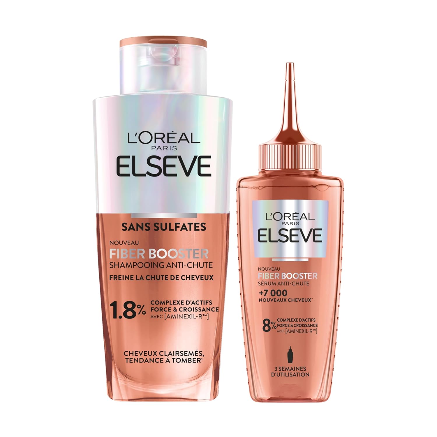 L'Oréal Paris L\'Oréal Paris Fiber Booster - Anti Hair Loss Protocol - Stimulates the Growth of Existing Hair - Increases Capillary Density - Men and Women - Sulfate Free Shampoo + Growth Serum