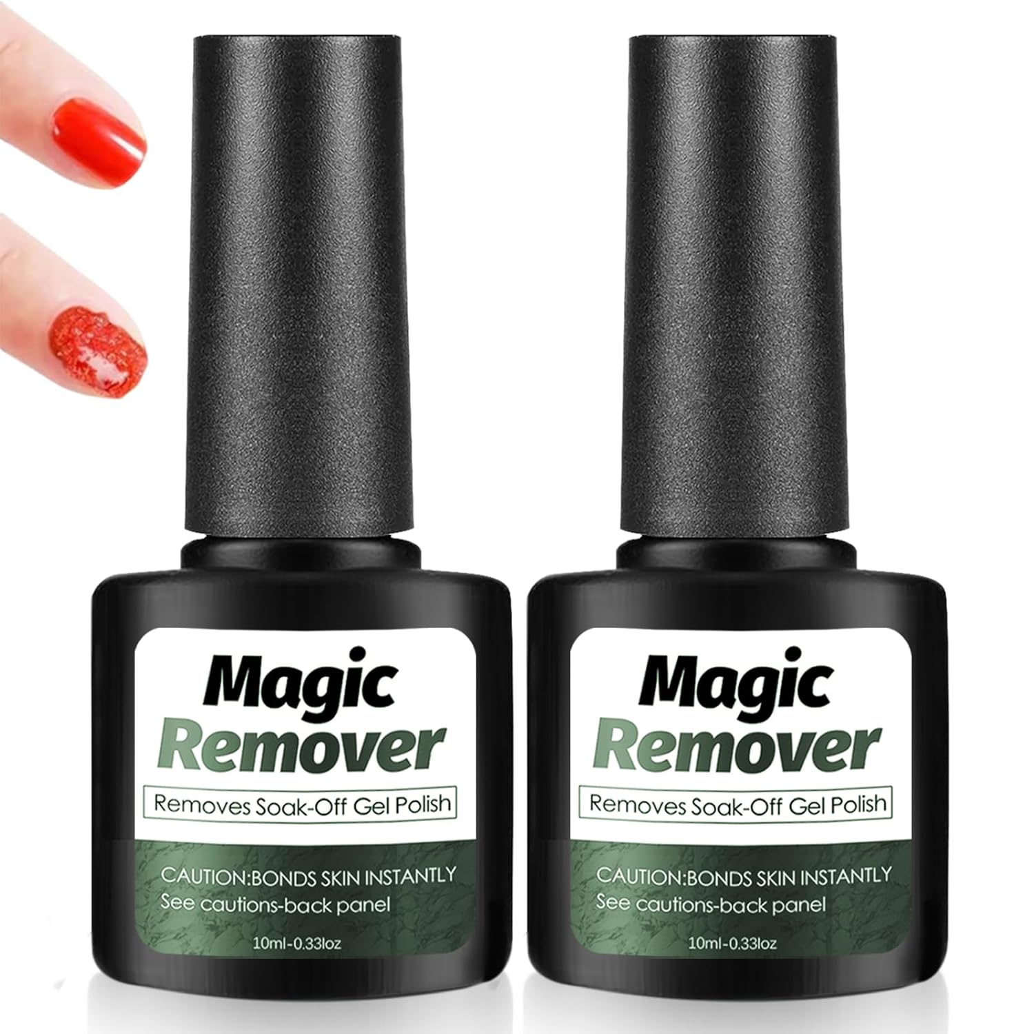 Yagaspantery 2 x 10 ml Professional Nail Polish Remover, Gel Remover for Nails, Remove Gel Nails Easily and Quickly, for Professional Nail Salons, Green