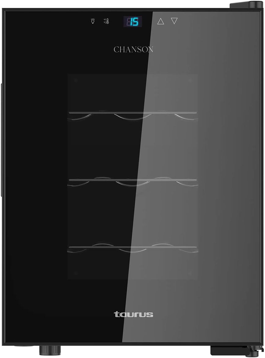 Taurus Wine Cooler | Chanson 12 | 12 Bottles | Thermoelectric Cooling | 70W | Double Glass | 11-18ºC | Ultra Quiet | Digital Control | Act