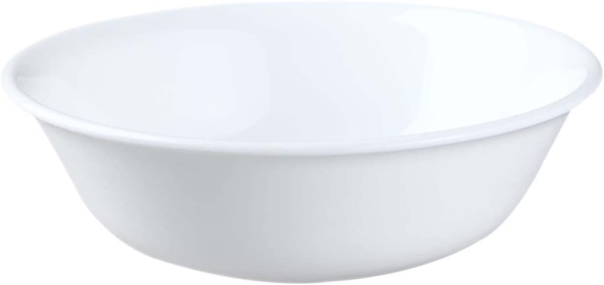 Corelle 18 oz Vitrelle Glass Winter Frost White Cereal Bowl, Pack of 6