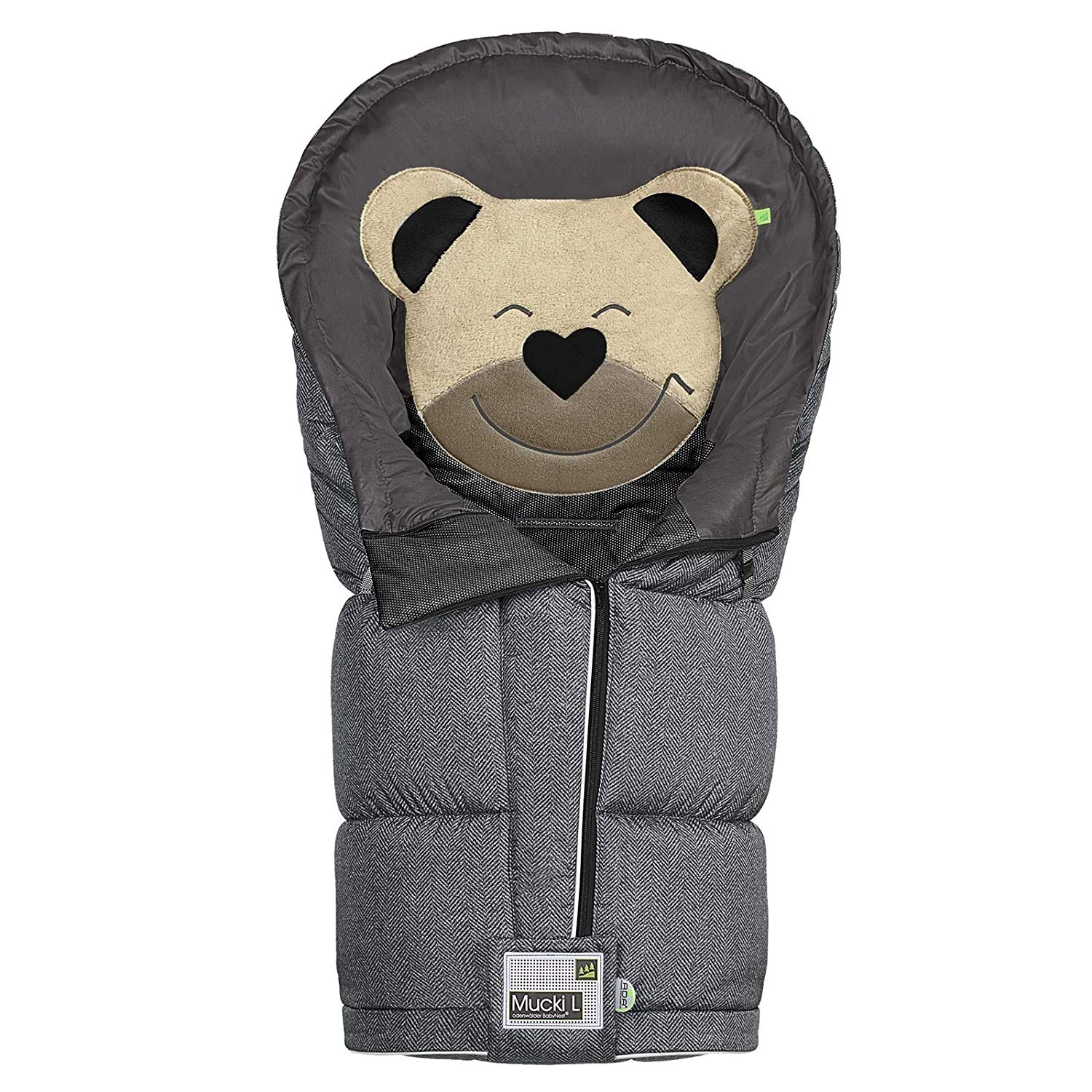 Odenwälder Footmuff Mucki L Fashion | Baby 12284 | – suitable for all Prams and Buggies – New Woven titanium