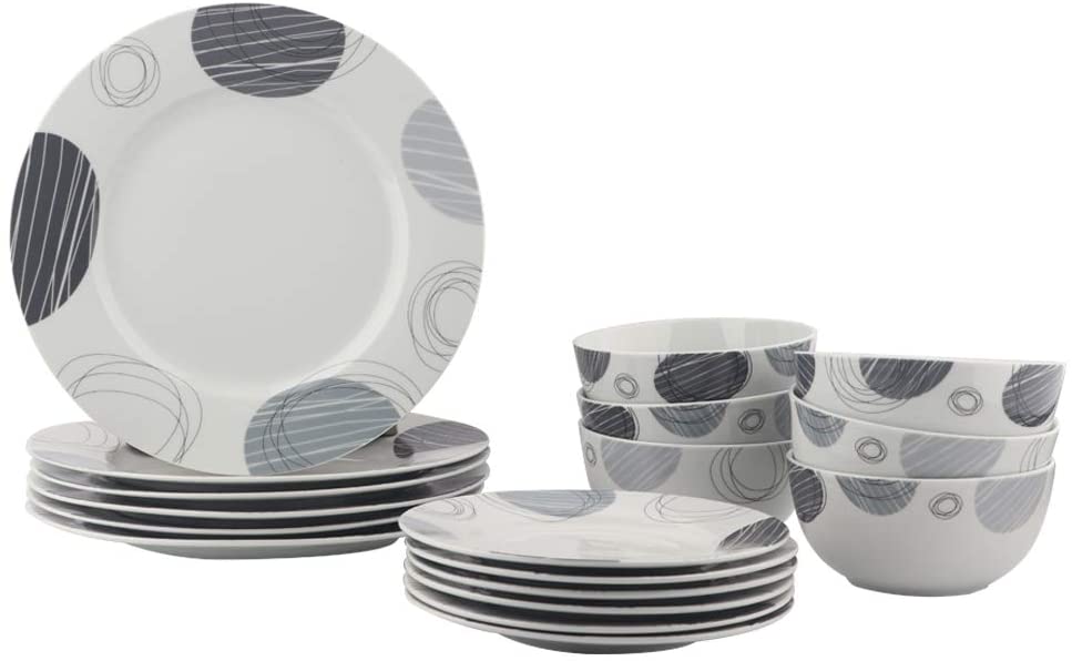 AmazonBasics Amazon Basics 18-Piece Dinner Set for 6 People