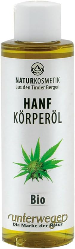 Unterweger Organic Hemp Body Oil for Demanding and Sensitive Skin 150 ml - Organic with Hemp Oil from Organic Cultivation (AT-BIO-301)