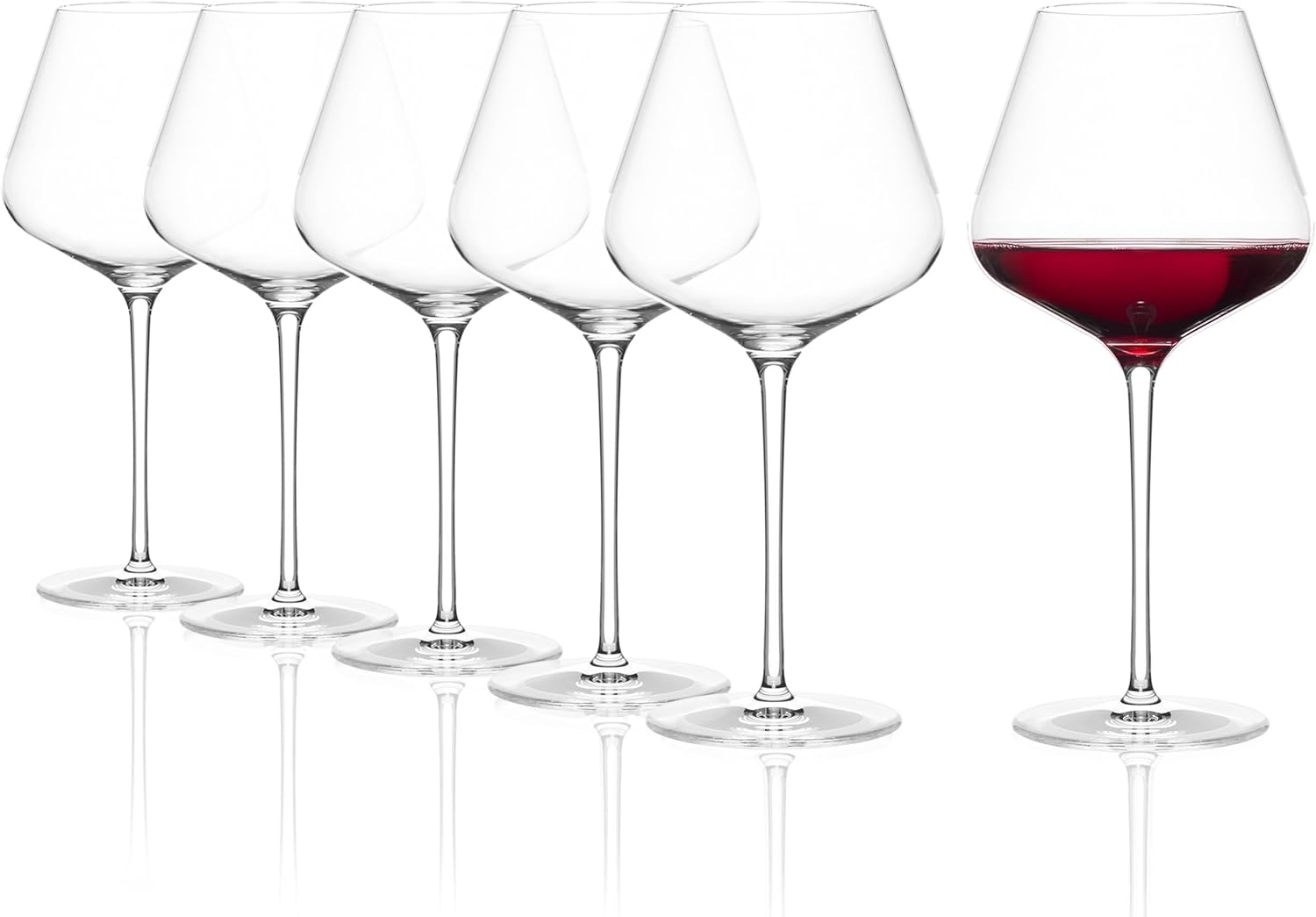 Stölzle Lausitz Store Stölzle Lausitz Burgundy Goblet Q1 650 ml | Set of 6 in Gift Box | Handmade & Mouth-Blown | Hand Wash Recommended | Highest Quality