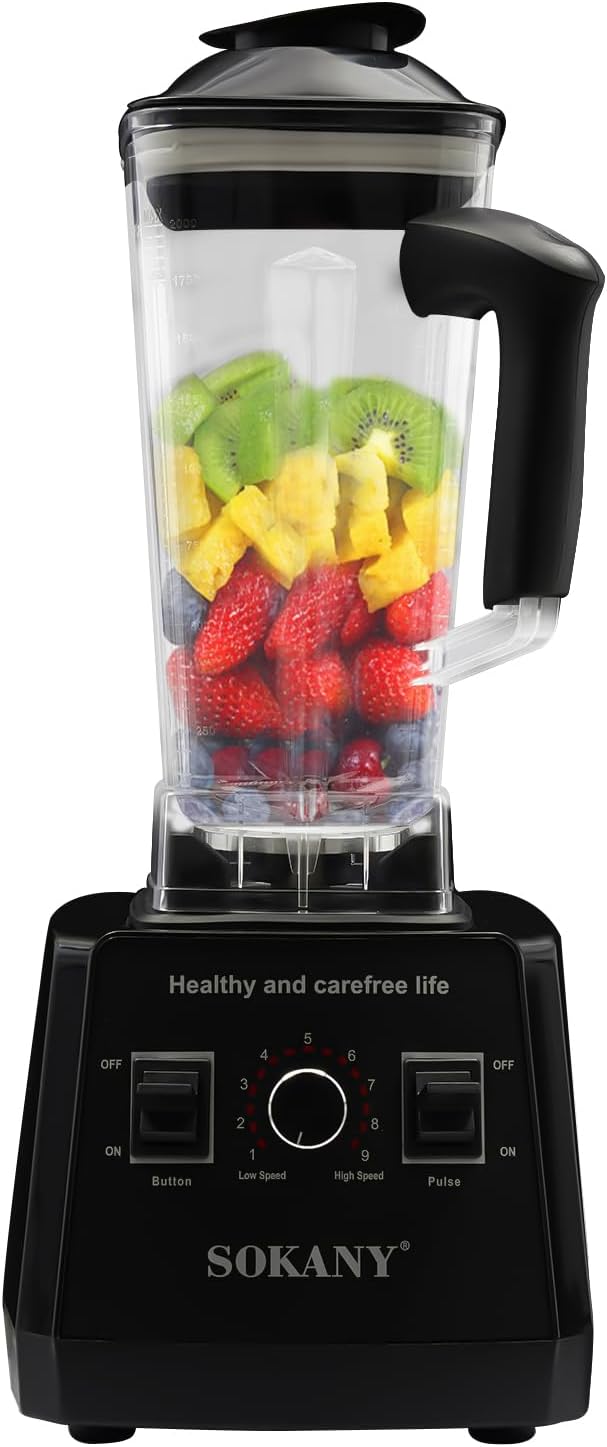 LNINNERY High Performance Mixer with 5000 W 9 Speed Levels 2 L Container Coffee Grinder Black