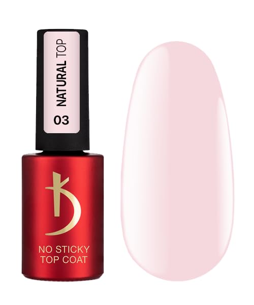 K Professional No Wipe Top Coat Gel - Natural Top Coat Milky Pink Gel Polish UV LED Soak Off - Nail Polish Top Coat Long Lasting Nails Gel Polish 7 ml