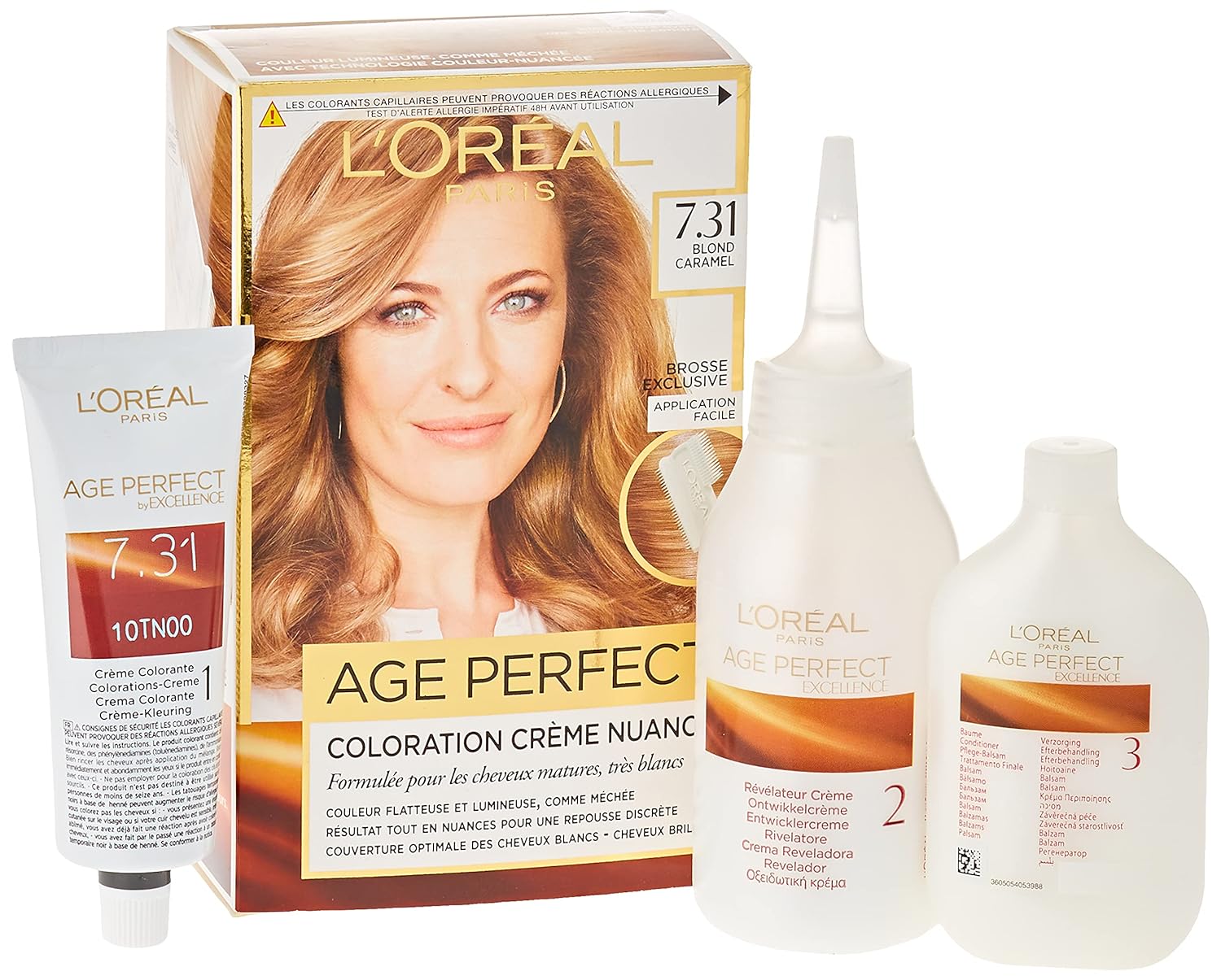 L'Oréal Paris L\'Oréal Paris - Excellence Age Perfect Permanent Dye for Mature and Very White Hair Shade 7 Dark Blonde (Pack of 6)