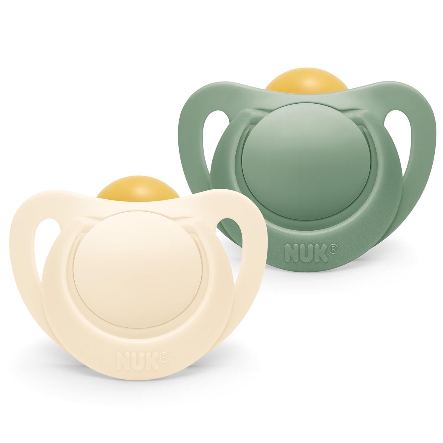 NUK for Nature Baby Dummy, 0-6 Months, Sustainable Rubber Dummy, Over 98% Natural Raw Materials, Eucalyptus Green, Pack of 2
