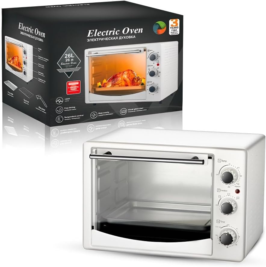 Intelligent electric oven with large capacity for home baking, top and bottom heating elements