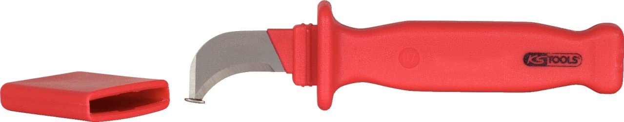 KS Tools 117.1296 VDE cable knife, hooked, 200mm