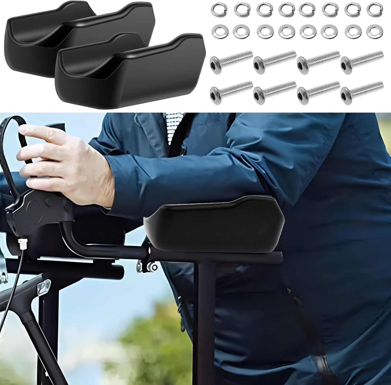 Sutowe 2 x Walker Arm Rest Pads Walker Handle Cover Upright Walker Forearm Padded Support Parts Accessories for Seniors