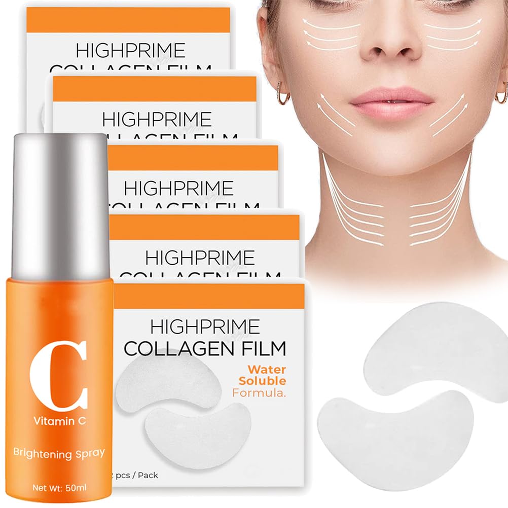 ZANLION Soloble Collagen Film Face, Yidkx ™ Dermalayr Technology Soluble Collagen Film, Collagen Film for Face, Highprime Collagen Film for Face, High Prime Collagen Film (5 Packs, 1 Bottle)