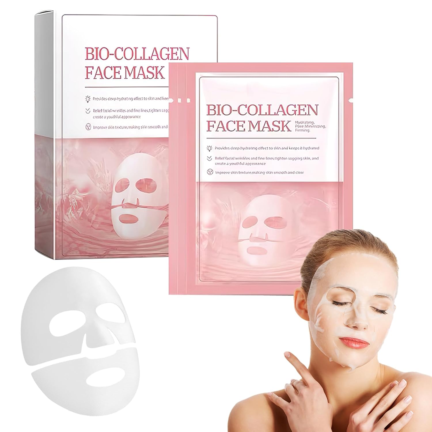 Thoquene Pack of 3 Collagen Mask Overnight, Hydrating Gloissance Mask Collagen