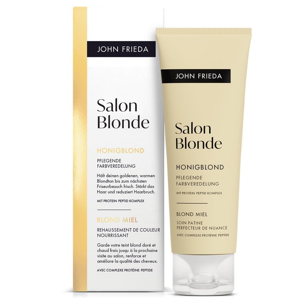 John Frieda Salon Blonde - Honey Blonde - Color Finishing - Keeps the Golden Warm Blonde Tone Fresh until the Next Barber Visit - Volume: 120 ml - Formulated without Ammonia or Peroxide Holds
