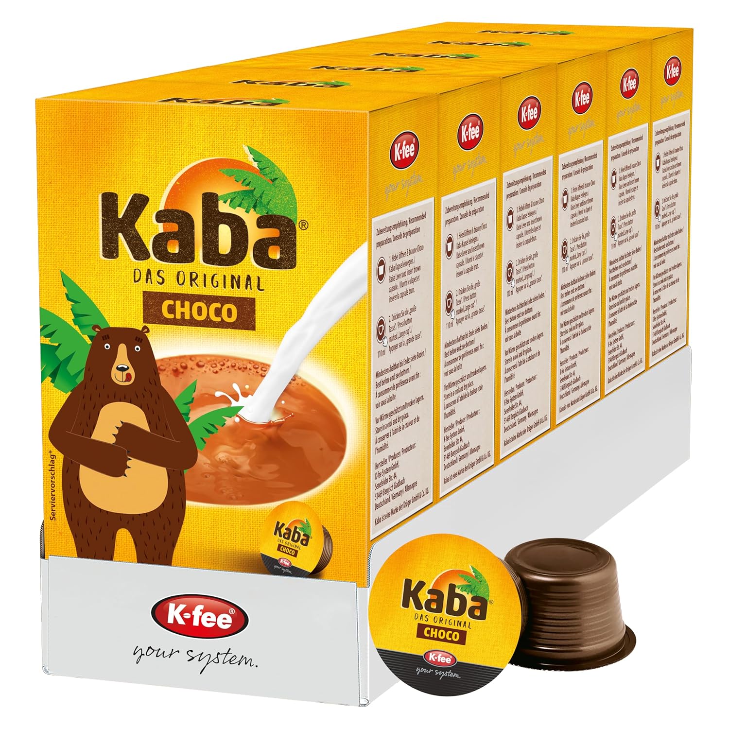 Kaba Choco Capsules for K-fee & Aldi Expressi*, the Original Kaba Cocoa Powder in Capsules for Capsule Machines, Delicious Drinking Chocolate