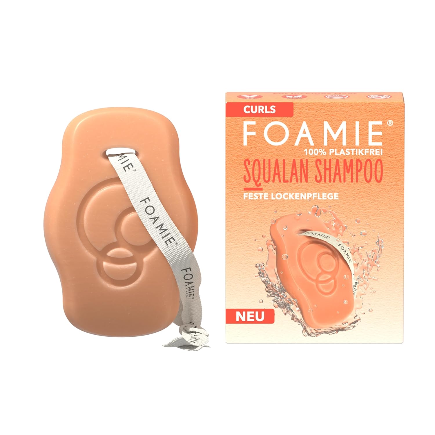 Foamie Squalan Solid Shampoo for Curls, Specialises in Wavy & Curly Hair, Promotes Nourished and Definitioned Curls, Perfect Curl Care Formula, 80 G