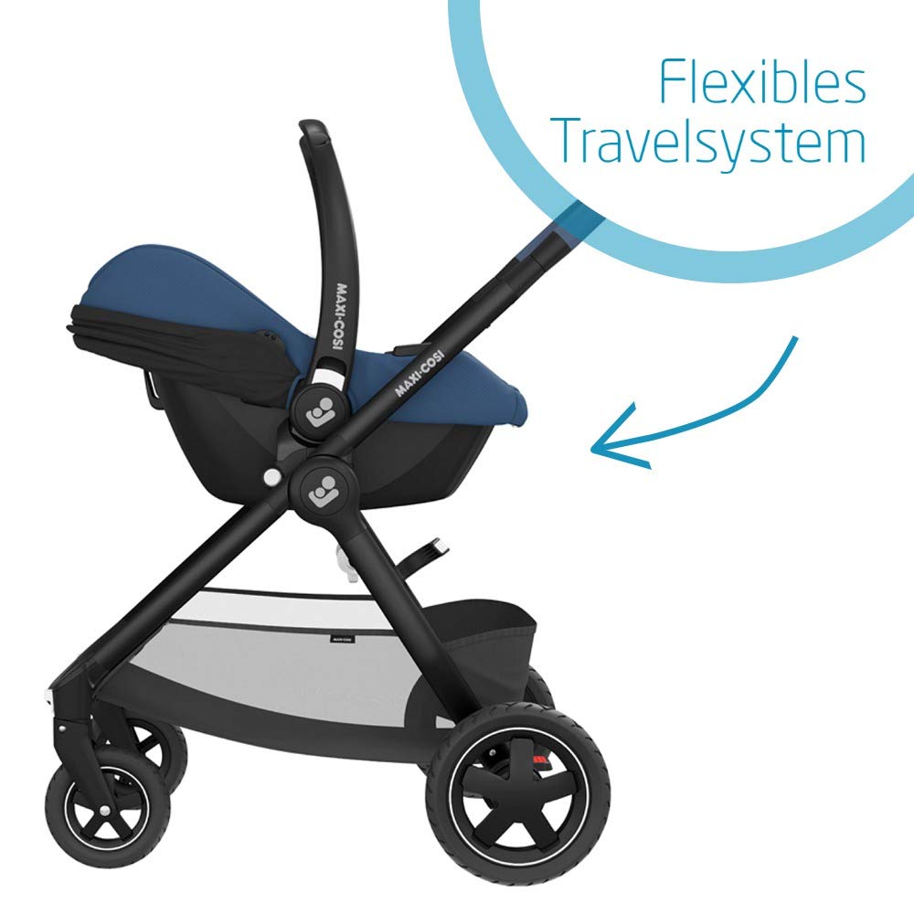 Maxi-Cosi Tinca i-Size Ultra Lightweight Group 0+ Car Seat (only 3.2kg) + Sun Shade - Usable from Birth up to 75cm (0-12kg) - Essential Blue