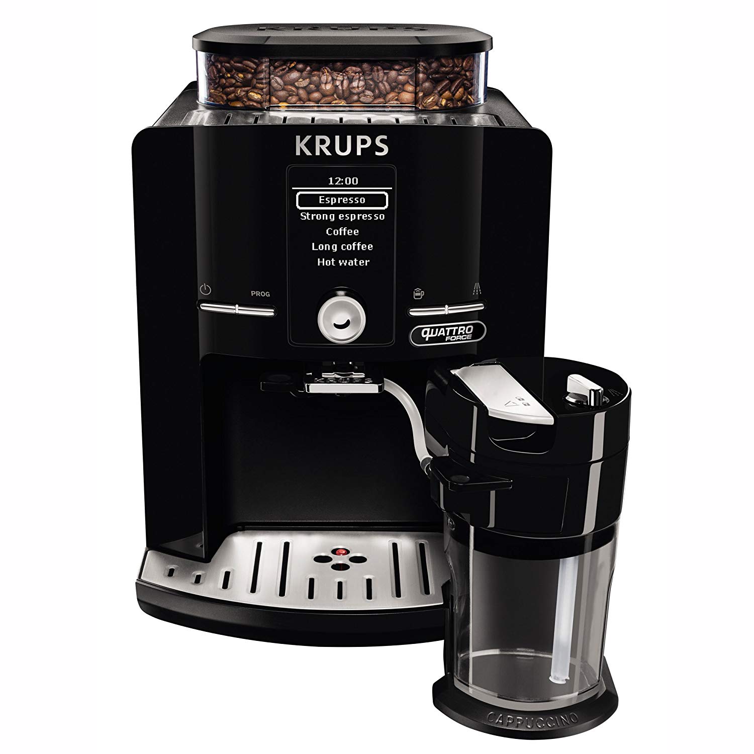 Krups Ea82Fd Coffee Machine Lattespress Quattro Force With Aluminium Front