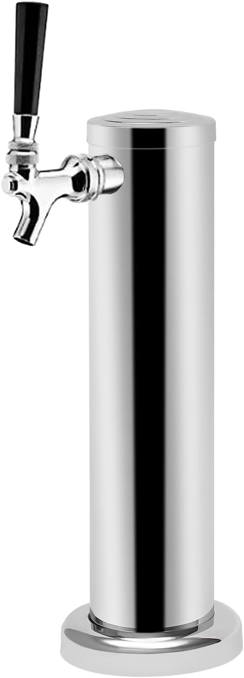 Duoruameng Beer Pump with Tap, Stainless Steel Beer Tower Dispenser, Draft Beer Tower for Parties, Bars, Restaurants