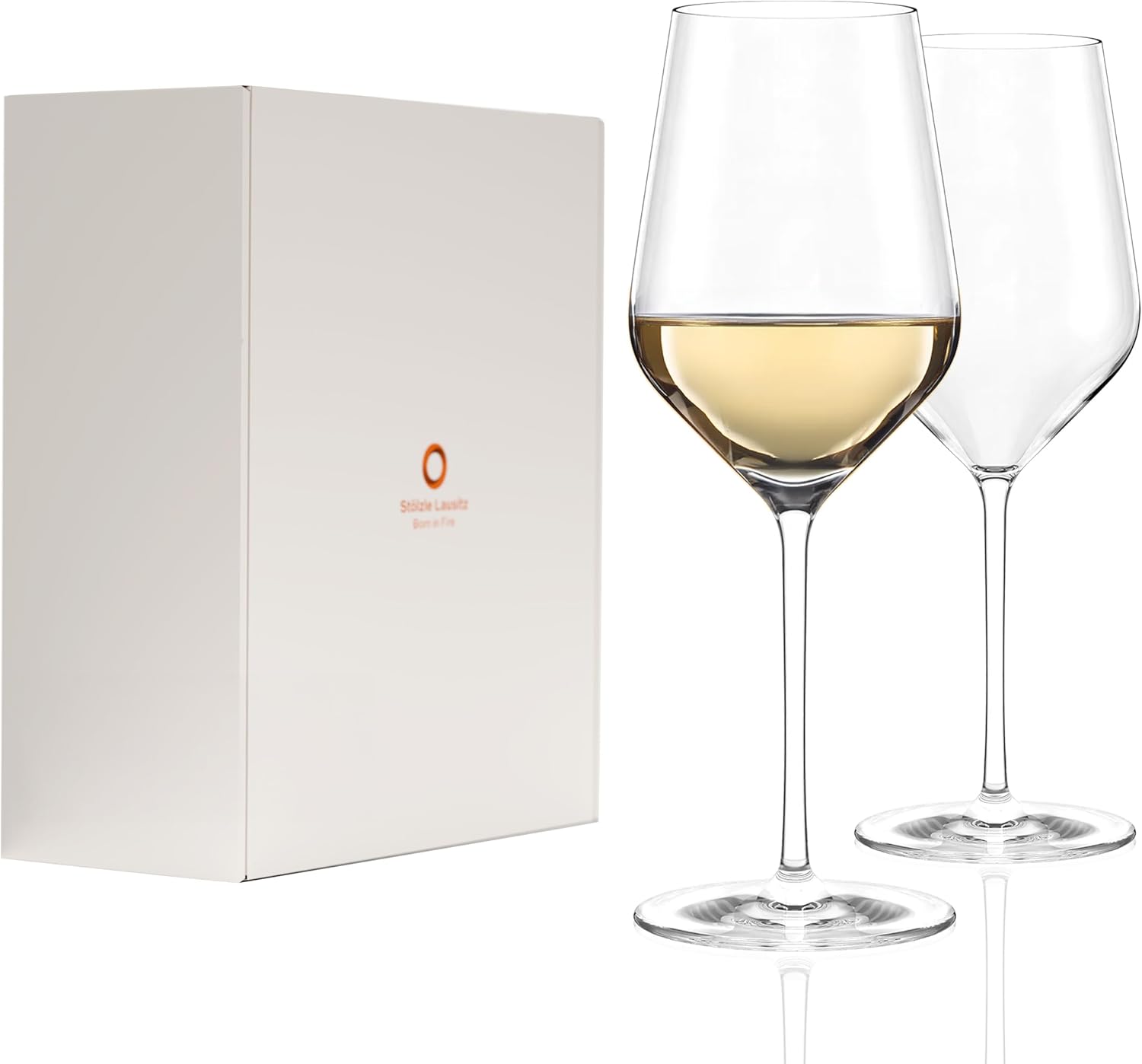 Stölzle Lausitz Weißweinkelche Starlight 2er-Set I Hochwertige Wein Schalen optimal für Weißwein I 410ml Weißweinkelche I Spühlmaschinenfeste Weingläser für maximale Geschmacksentfaltung
