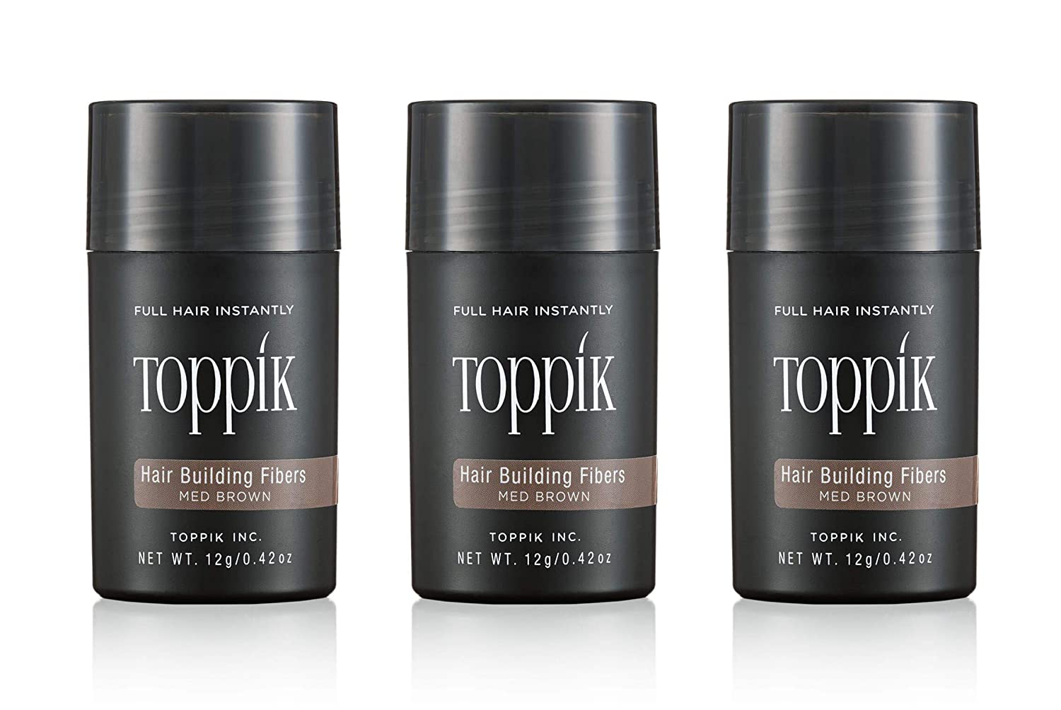 Toppik 12 g Hair Thickening Hair Condenser with Pouring Hair Set of 3, ‎mittelbraun