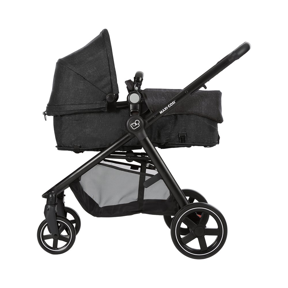 Bébé Confort Zelia Baby Stroller, City Pram and Lightweight Converts into a Carrycot from Birth to 3.5 Years (0-15 kg) Nomad Black